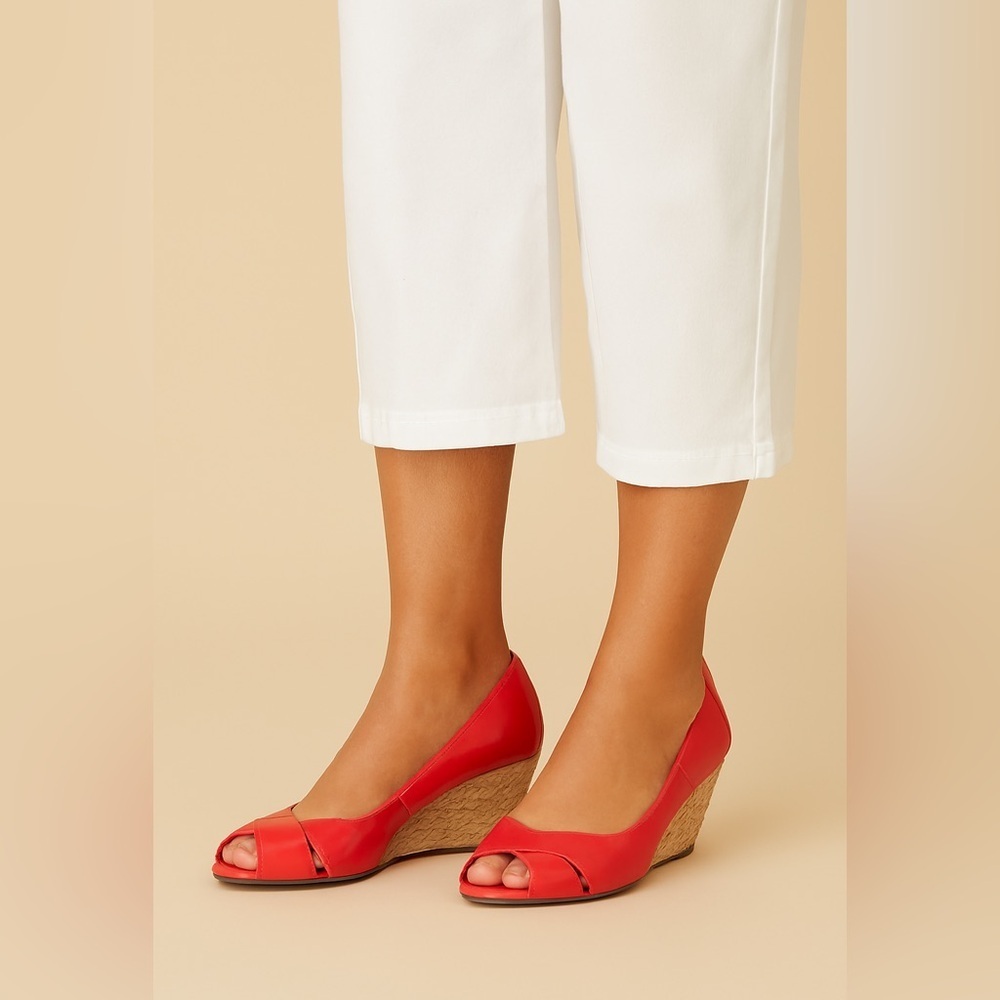 Deflex Comfort Coral Rope Wedge Shoes 9.2 Med Width